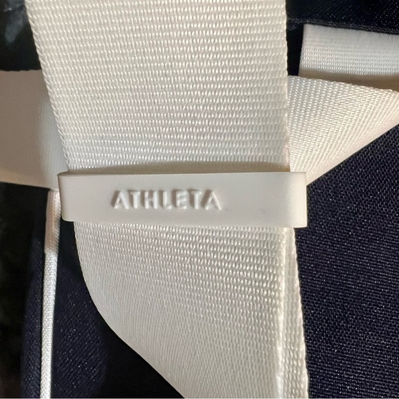 Navy Blue & White Trim & Strap (Waist/ Crossbody/ Shoulder Bag.) Large. Athleta. - Picture 6 of 10